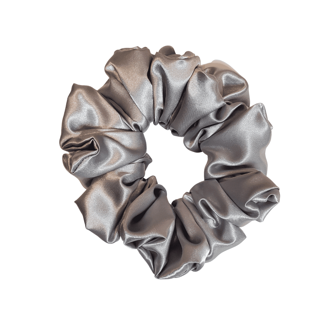 Silver Scrunchie - Xl Satin Scrunchies - Janee Michal