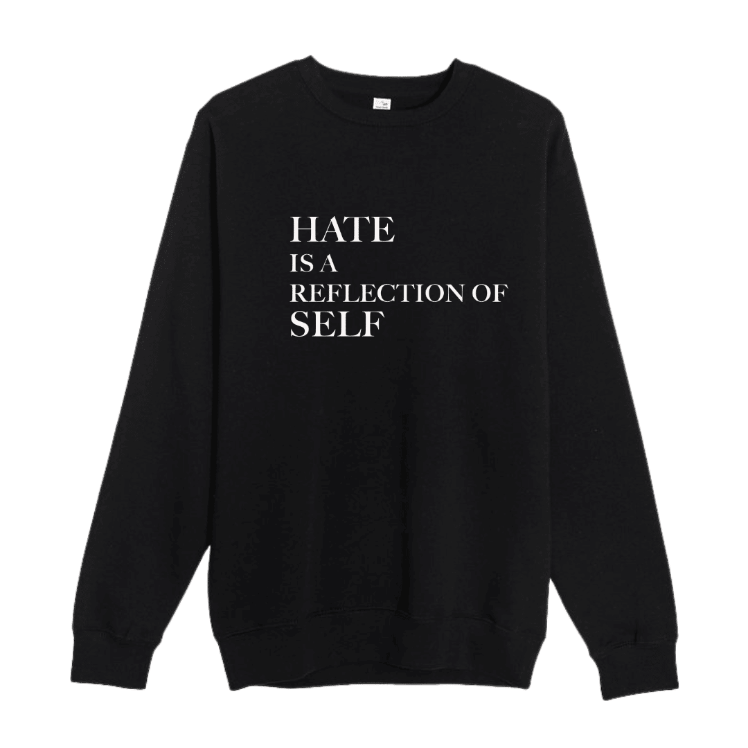 Self Hate Sweatshirt- Black Crewneck Sweatshirt | Janee Michal