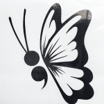semicolon butterfly decal
