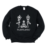 namaste skeleton yoga crewneck