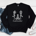 namaste skeleton yoga crewneck